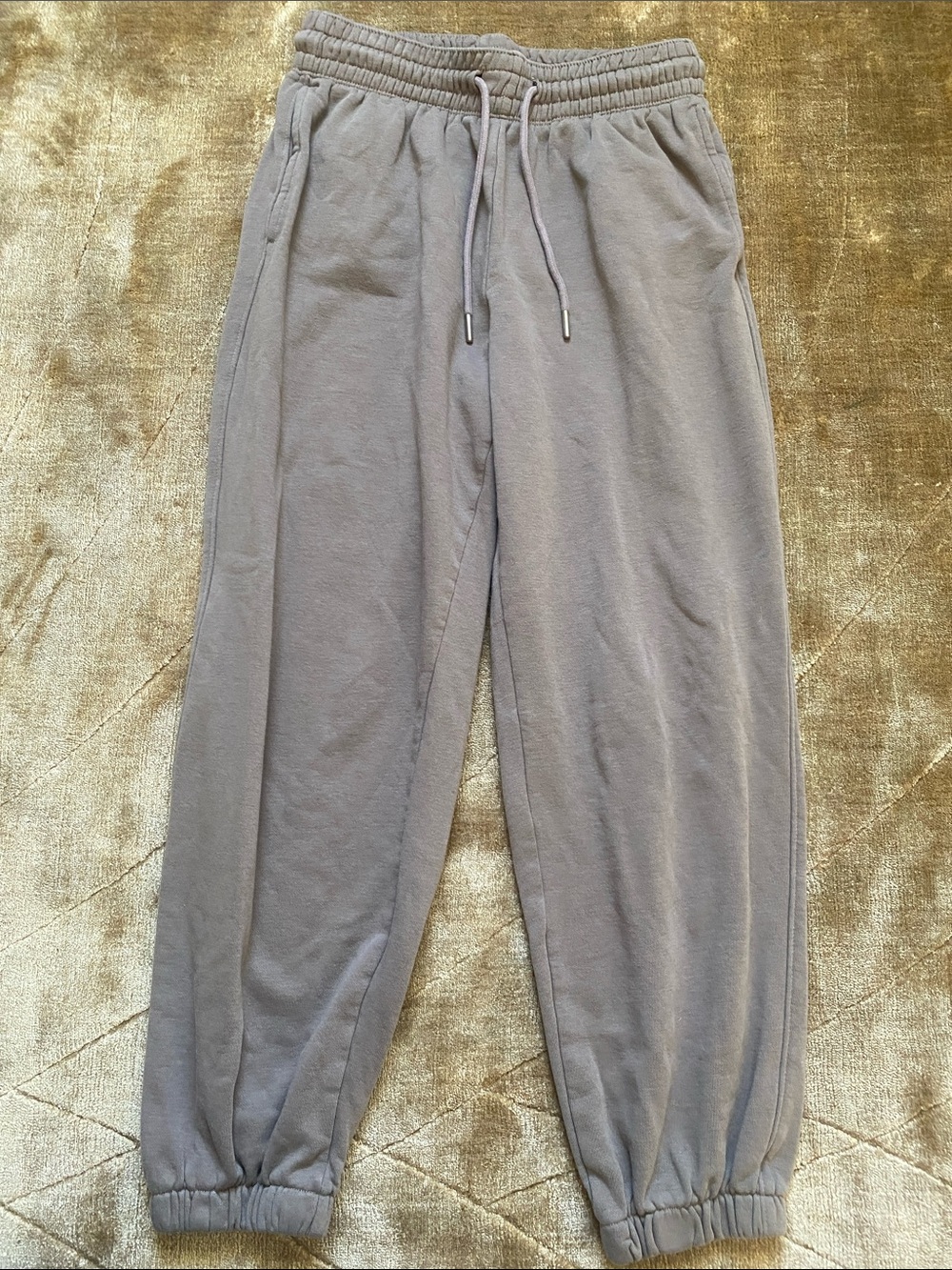 H&M Taupe Gray Drawstring Jogger Pants